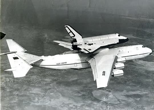 Antonov An-225 with Soviet space shuttle Buran on top