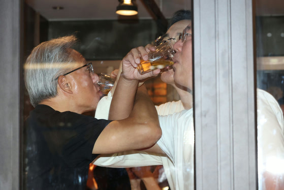 Jensen Huang with the Chairman of Samsung Electronics and Chairman of Hyundai Motor Group