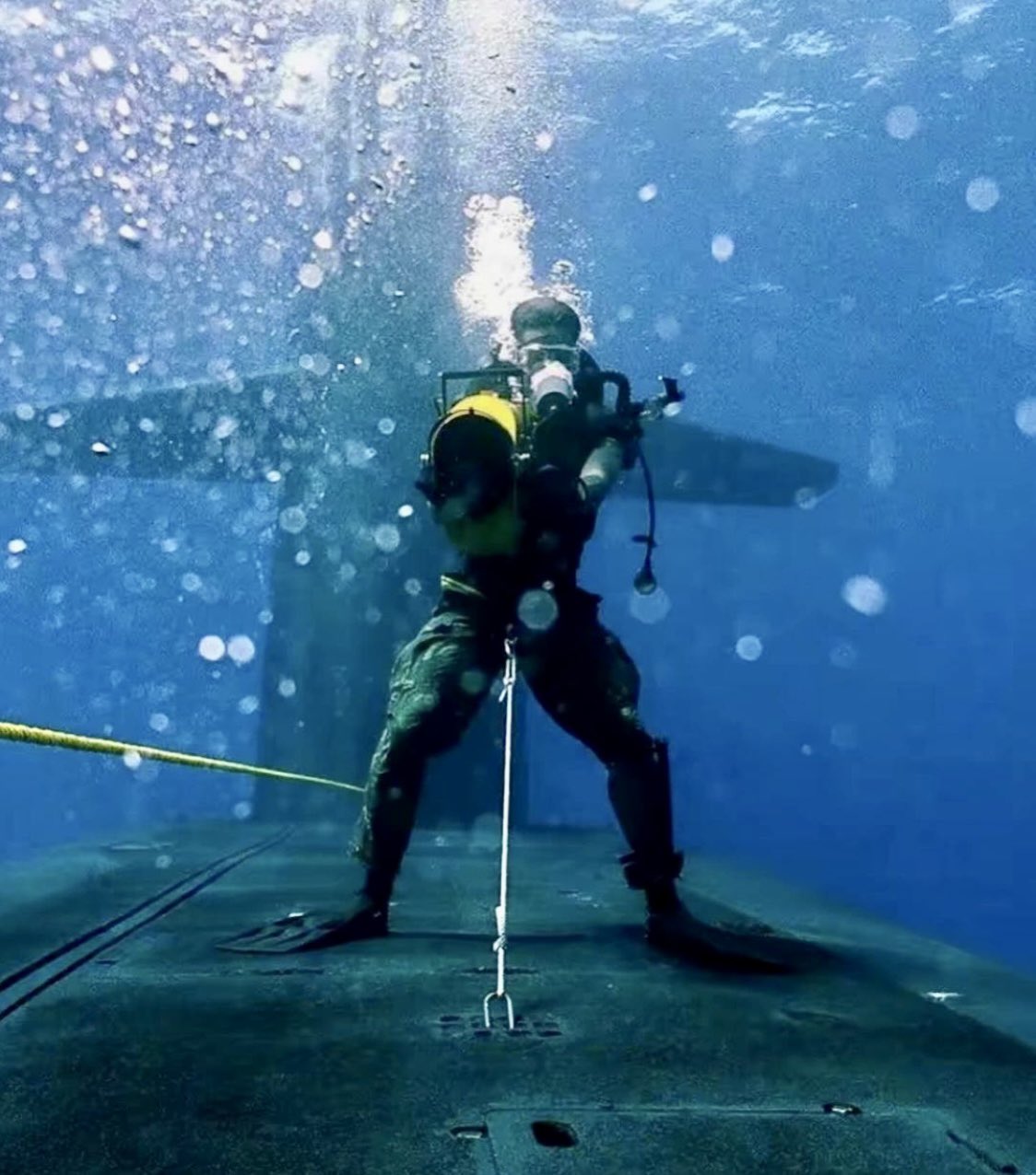 Man on a submarine
