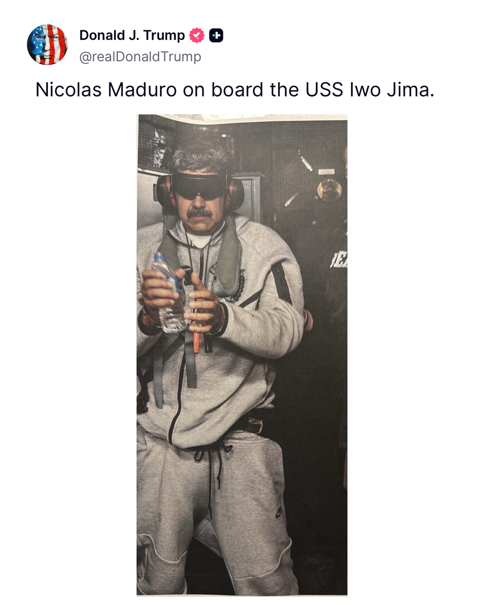 Nicolas Maduro on board the USS Iwo Jima