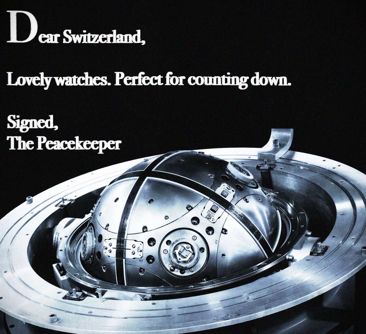 The Peacekeeper thanks Switzerland
